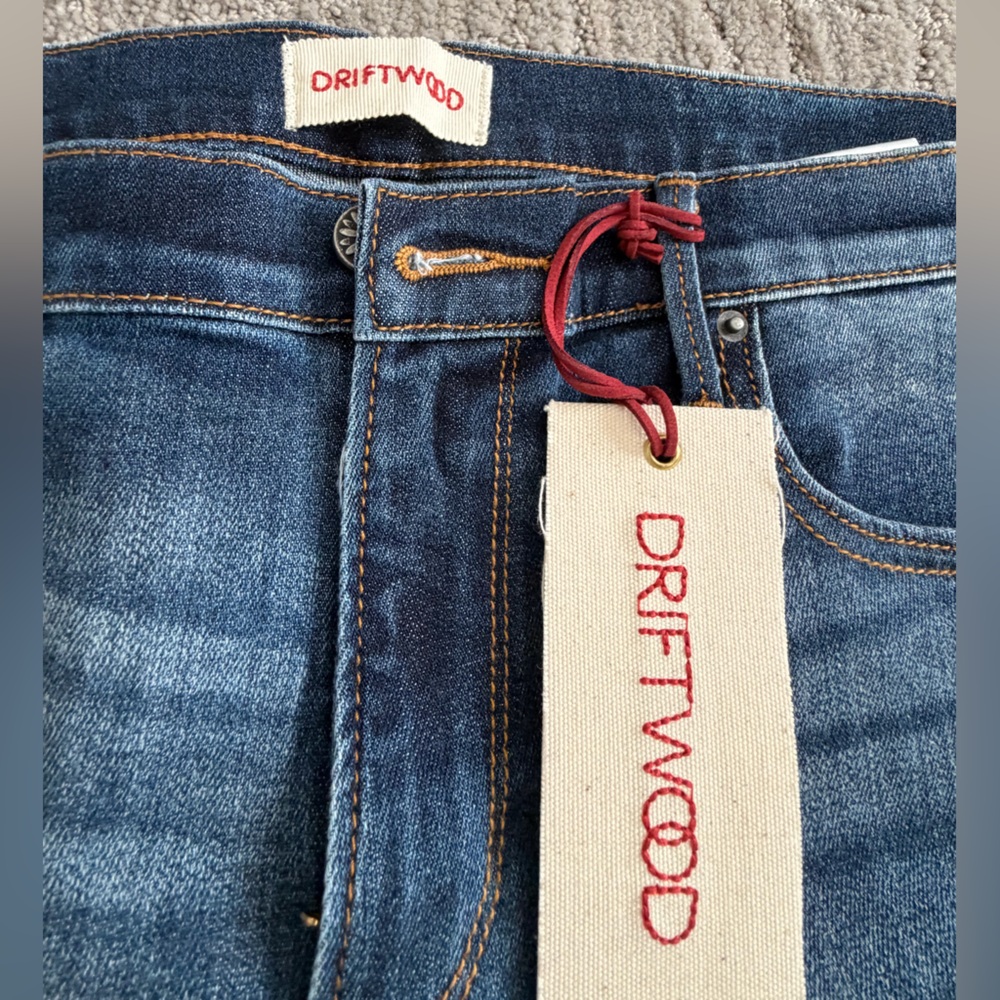 DRIFTWOOD Blue Jeans with Geometric Embroidery - Picture 4 of 8